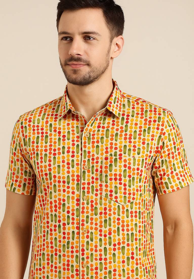 Dotted Print Shirt For Men's