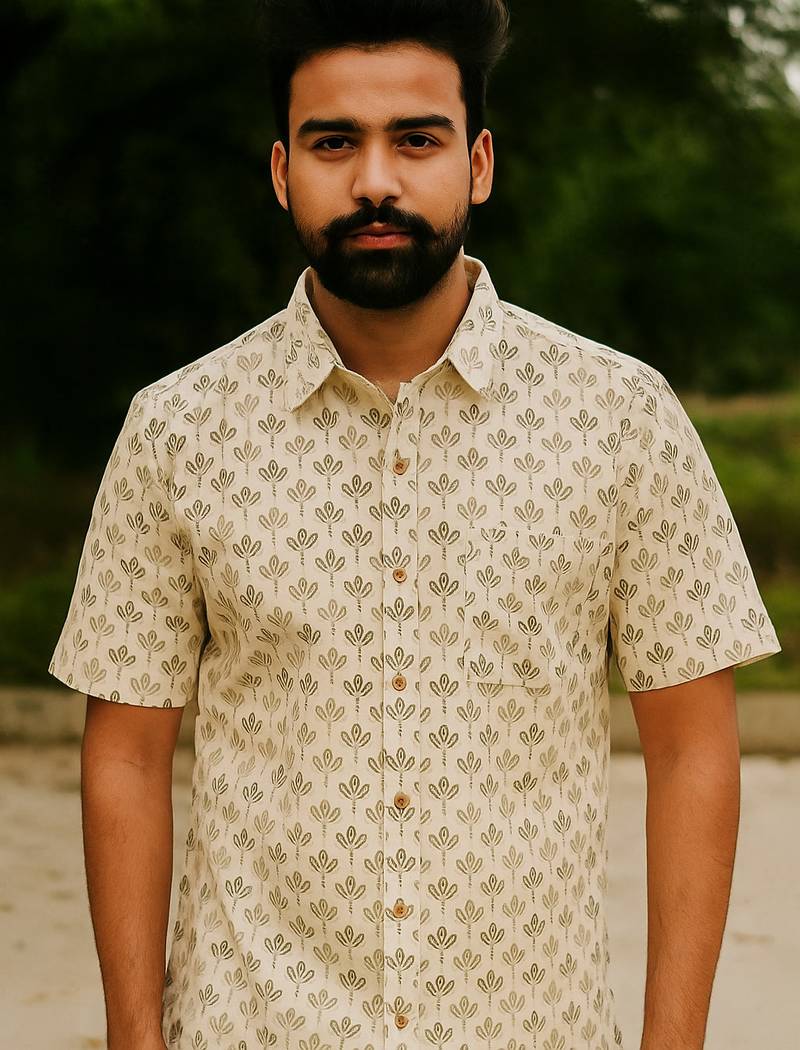 Flower Print Shirt For Men's