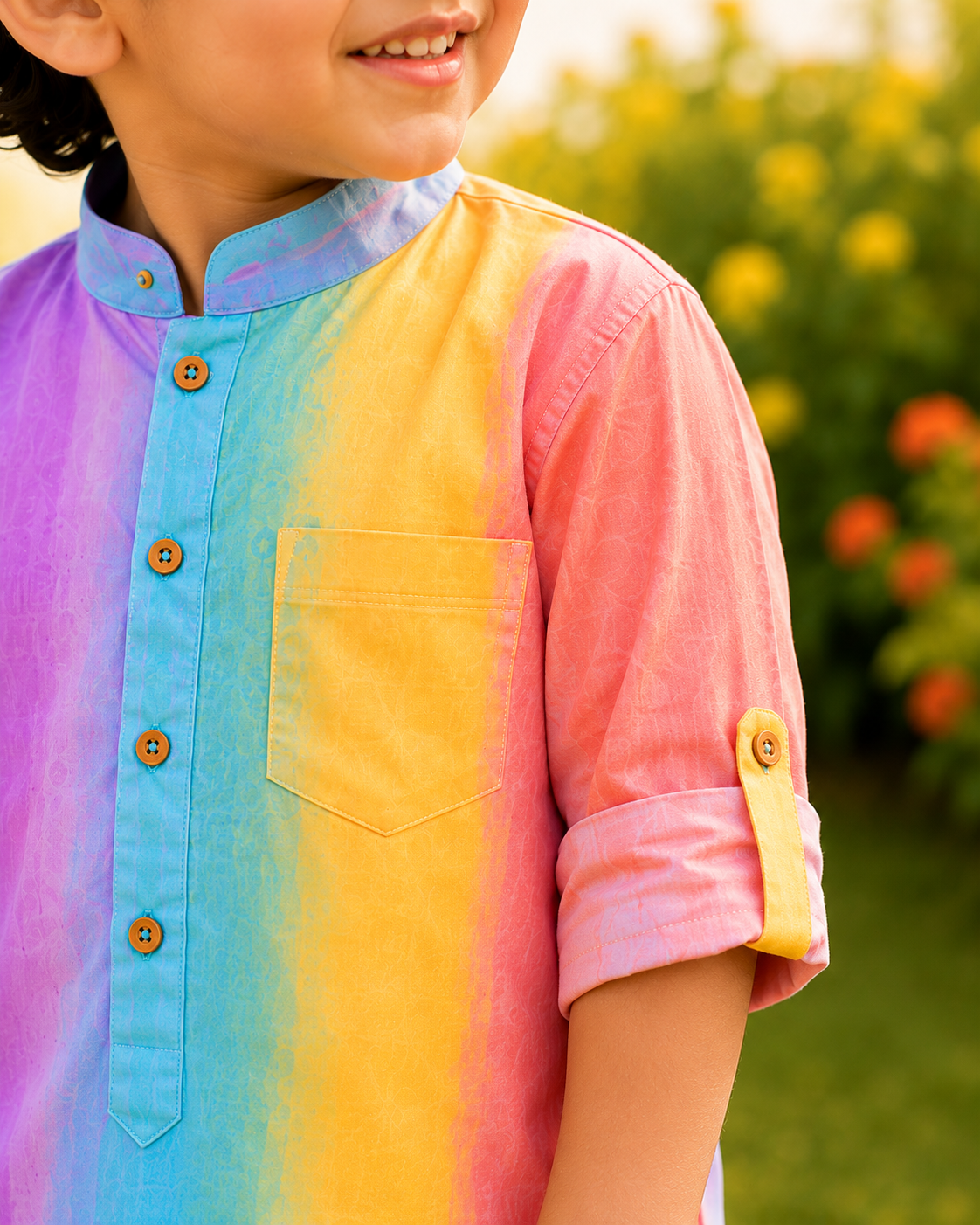 Rainbow Breeze Kurta Dhoti Set