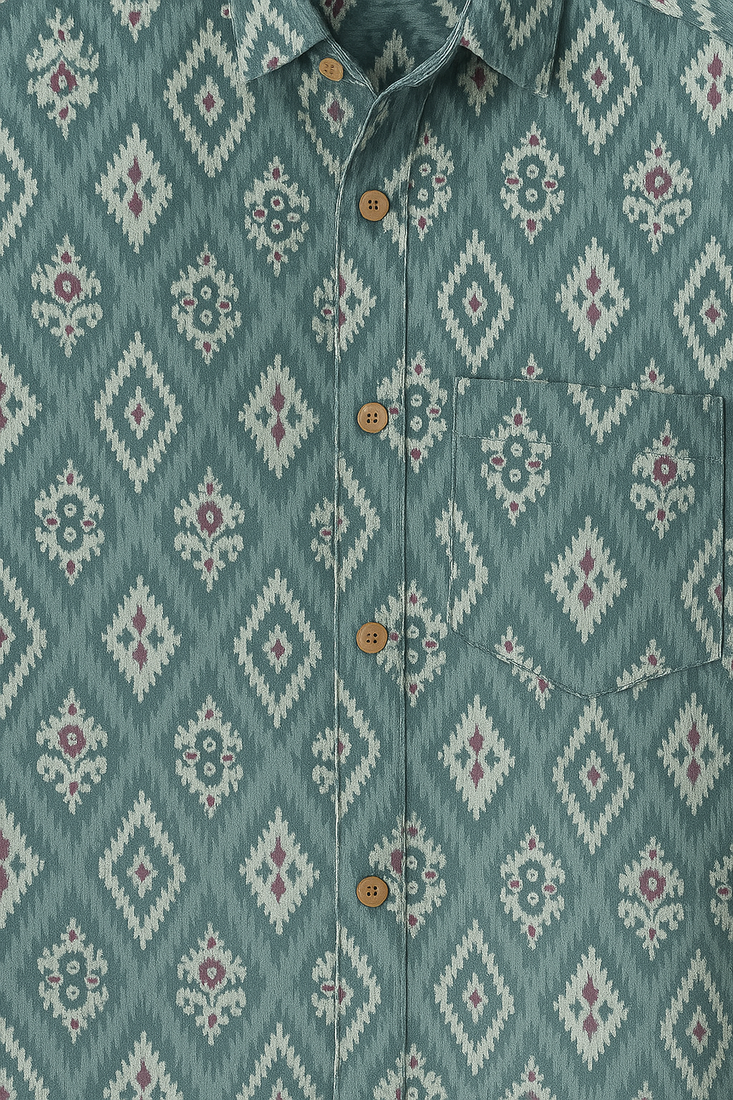 Geometric Print Shirt For Men's