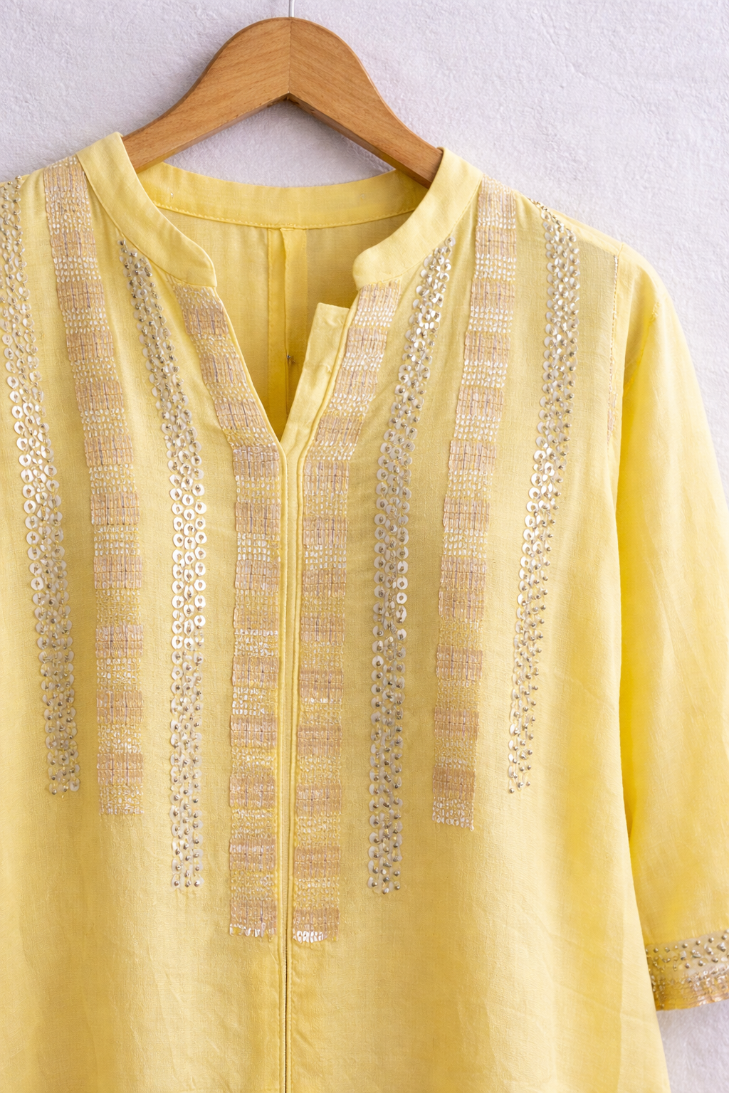 Lemon Yellow Sequence Kurta