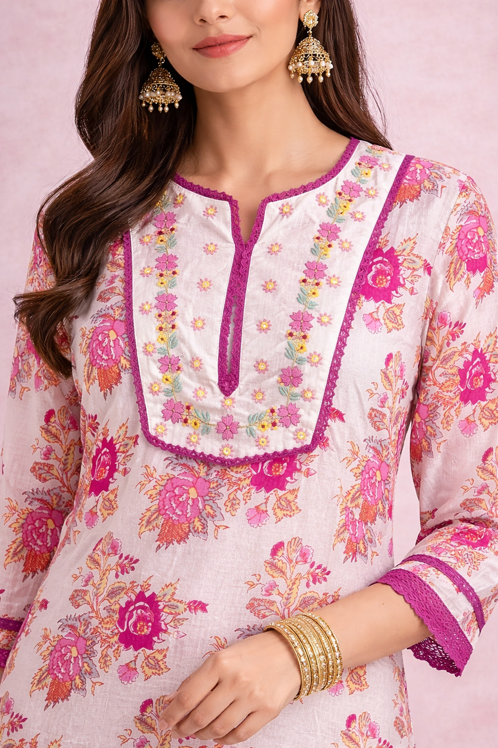 Floral Printed Cotton Kurta