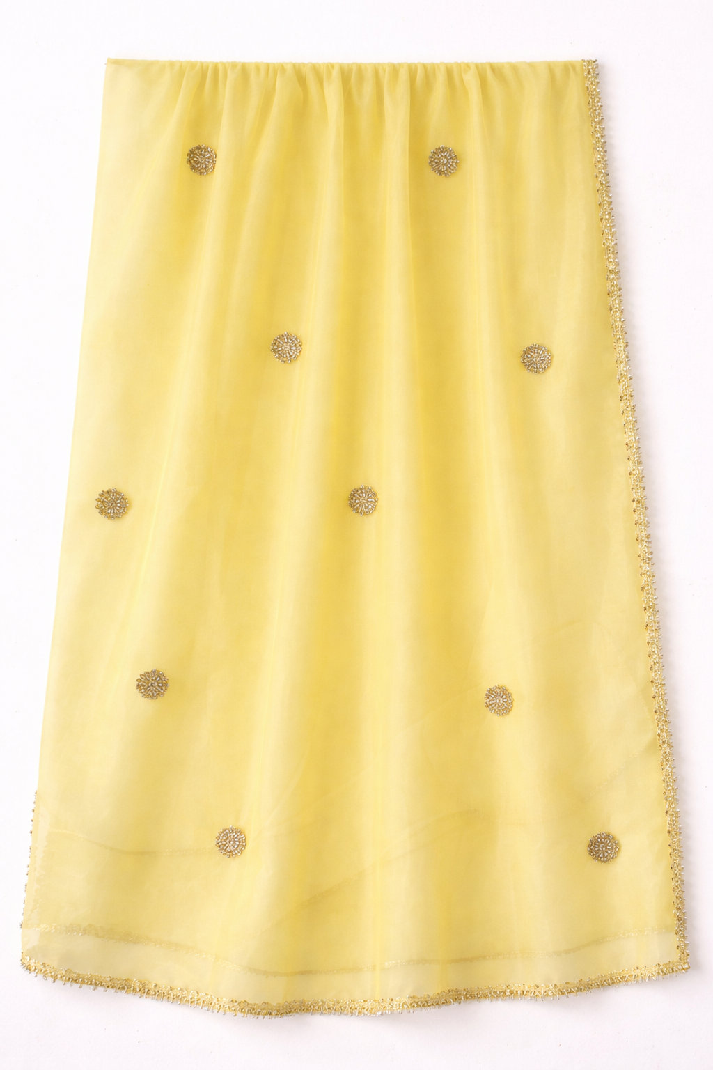 Yellow Dupatta With Gota Work