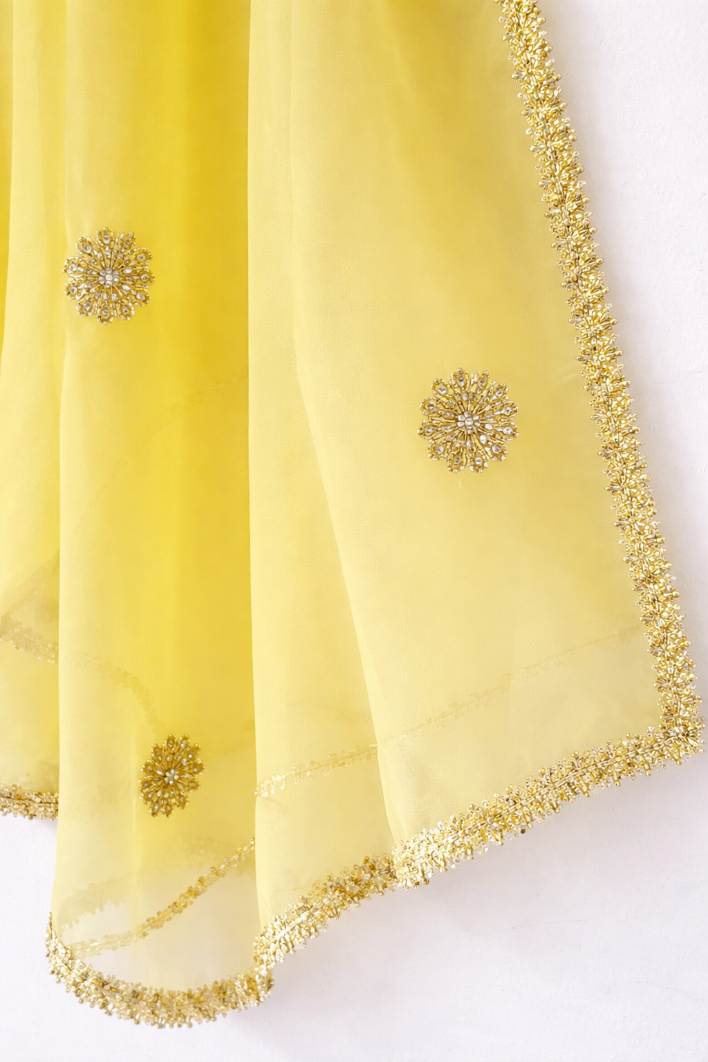 Yellow Dupatta With Gota Work
