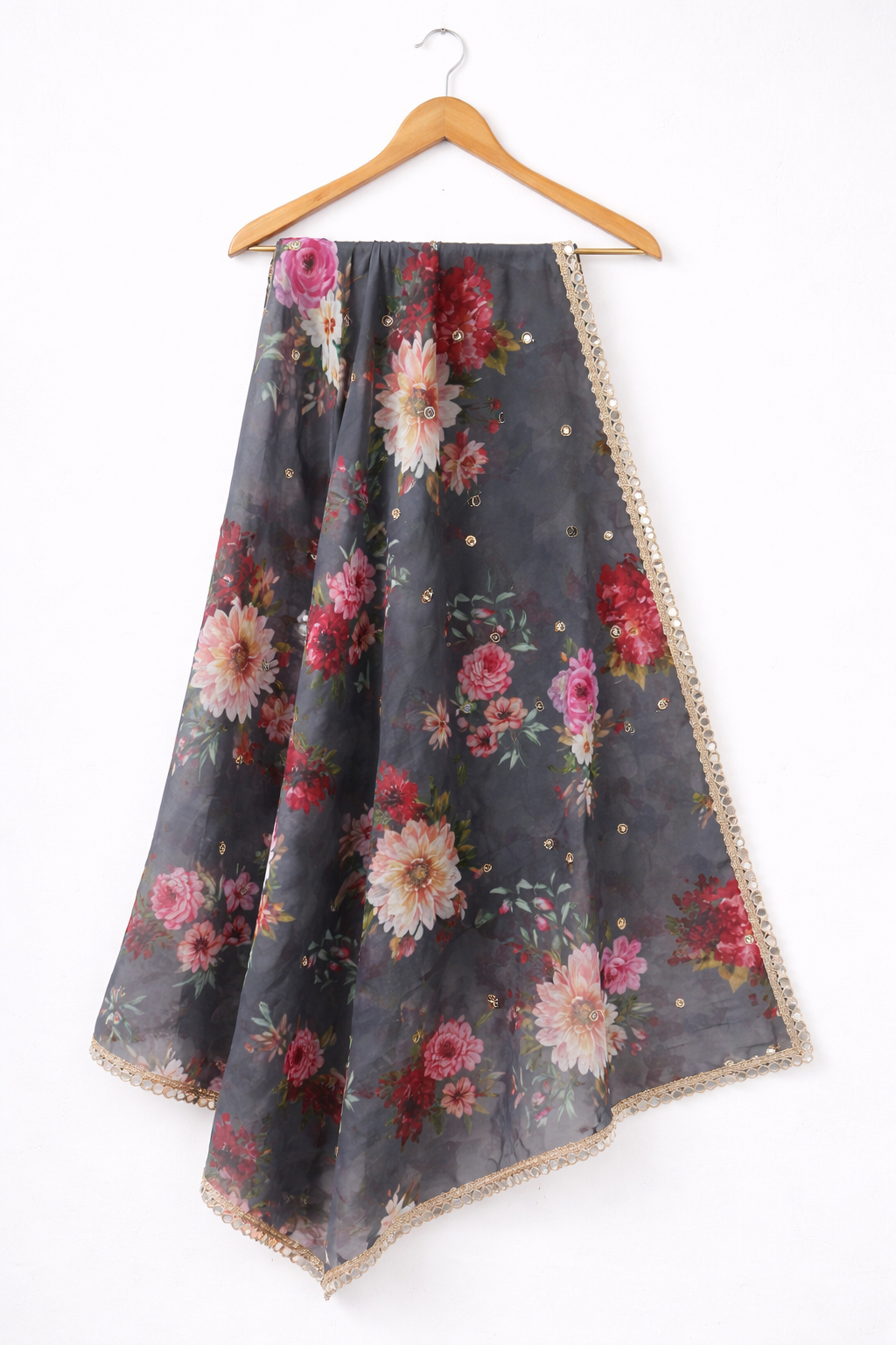 Floral Organza Dupatta