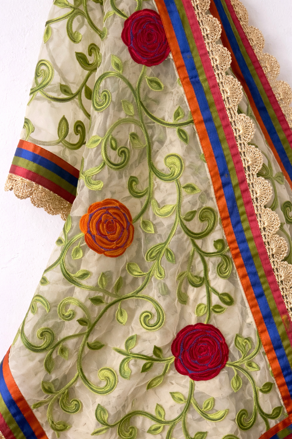 Green Embroidered Dupatta