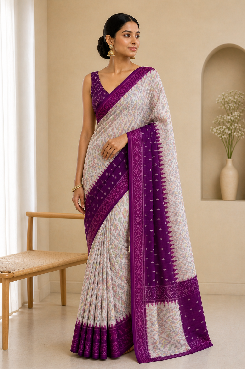 Ikat Woven Saree