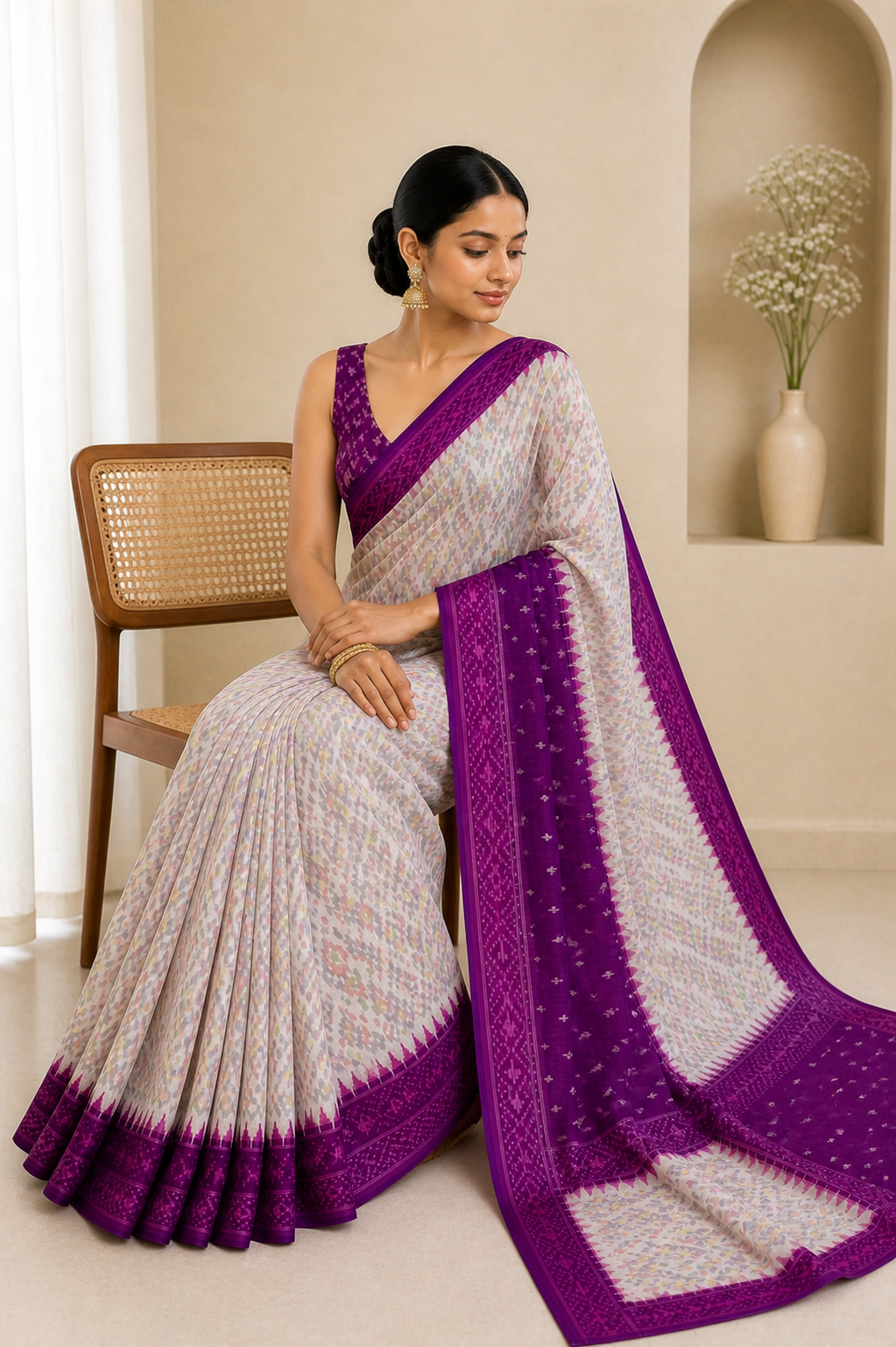 Ikat Woven Saree