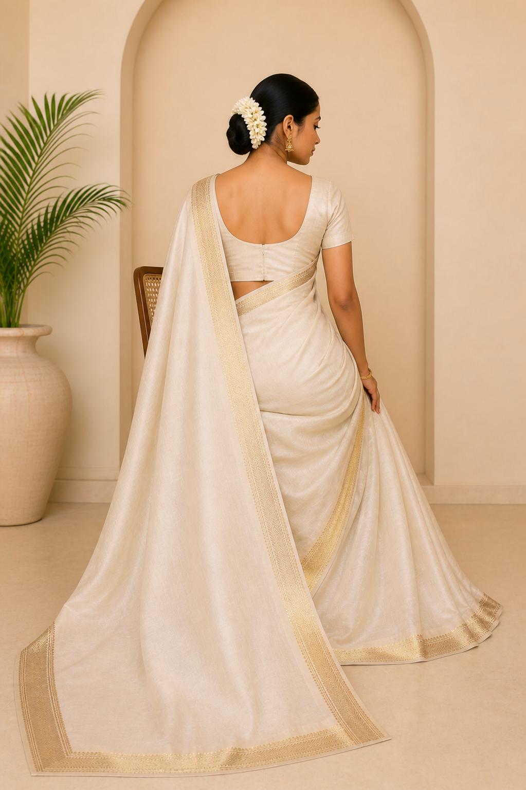 Pure Maheshwari Saree With Blouse