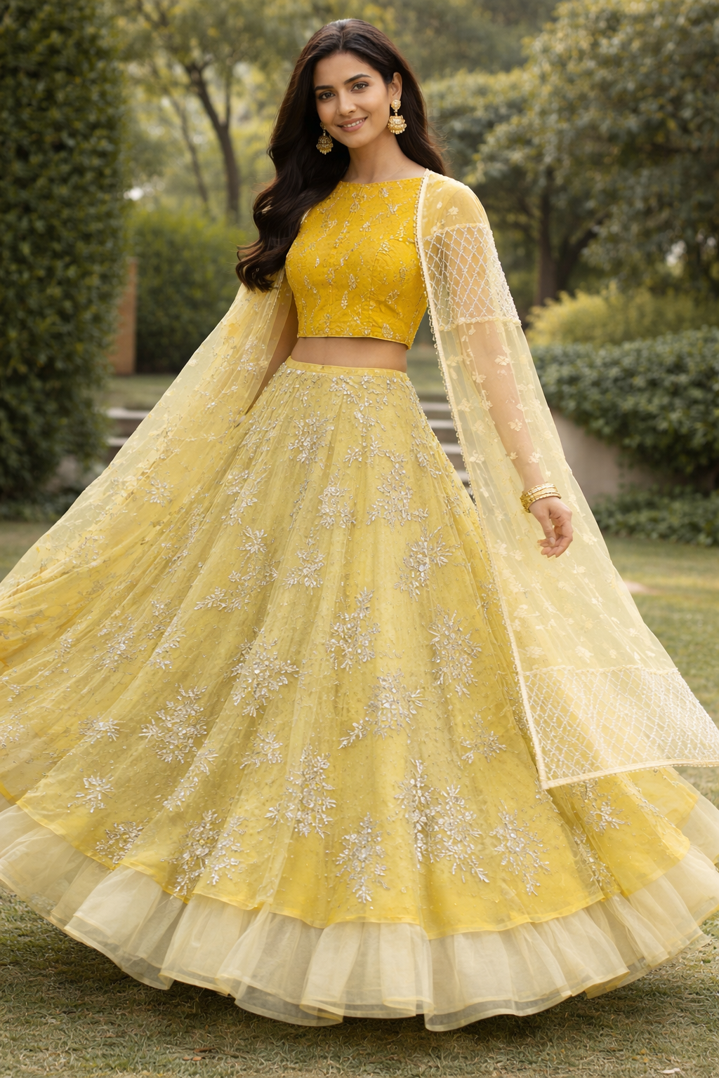 Yellow Embroidered Lehenga