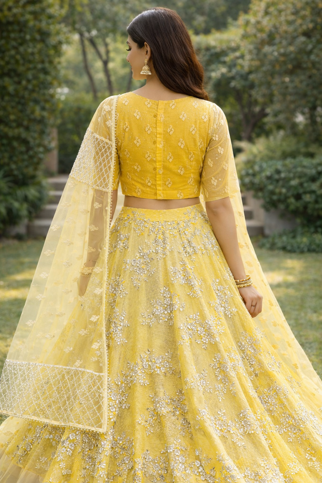 Yellow Embroidered Lehenga