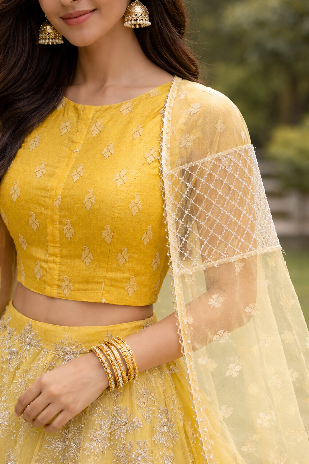Yellow Embroidered Lehenga