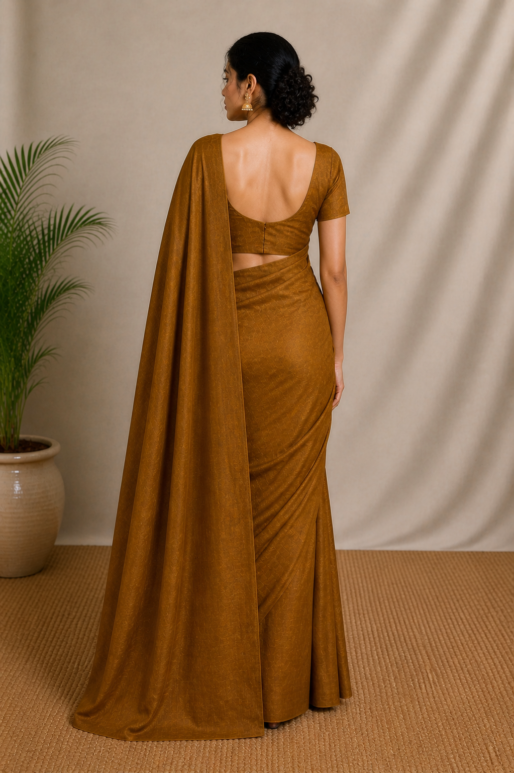 Gold Tissue Saree With Blouse