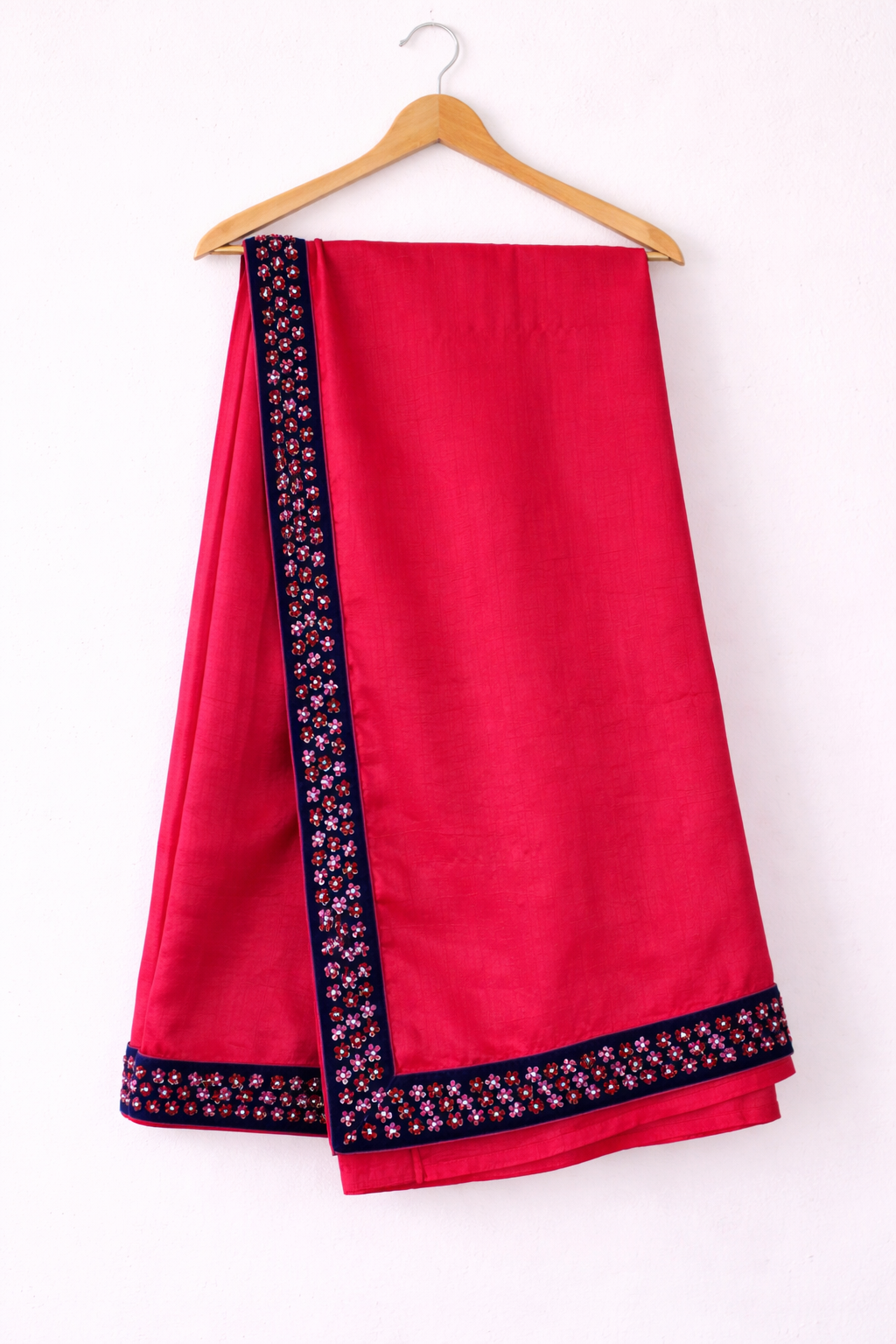 Solid Gulabi Saree with Border
