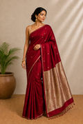 Pure Maheshwari Handloom Saree With Blouse