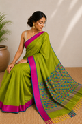 Geometric Hand Woven Saree With Blouse