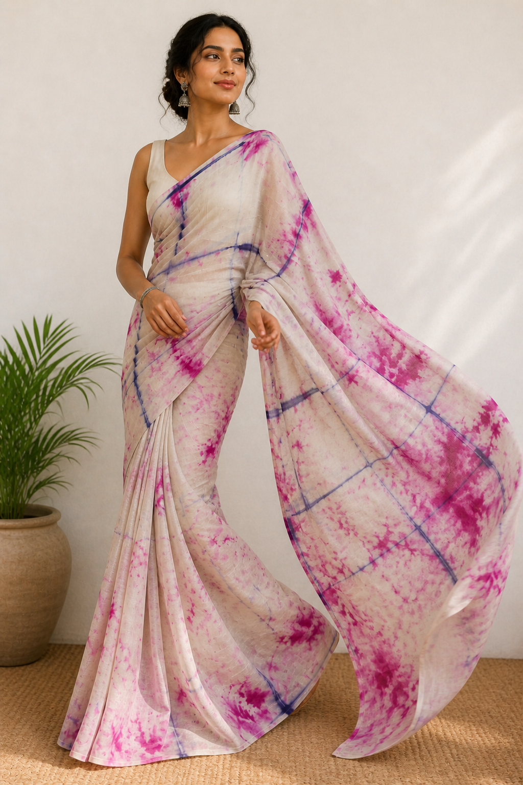 Multicolor Tie Dye Saree