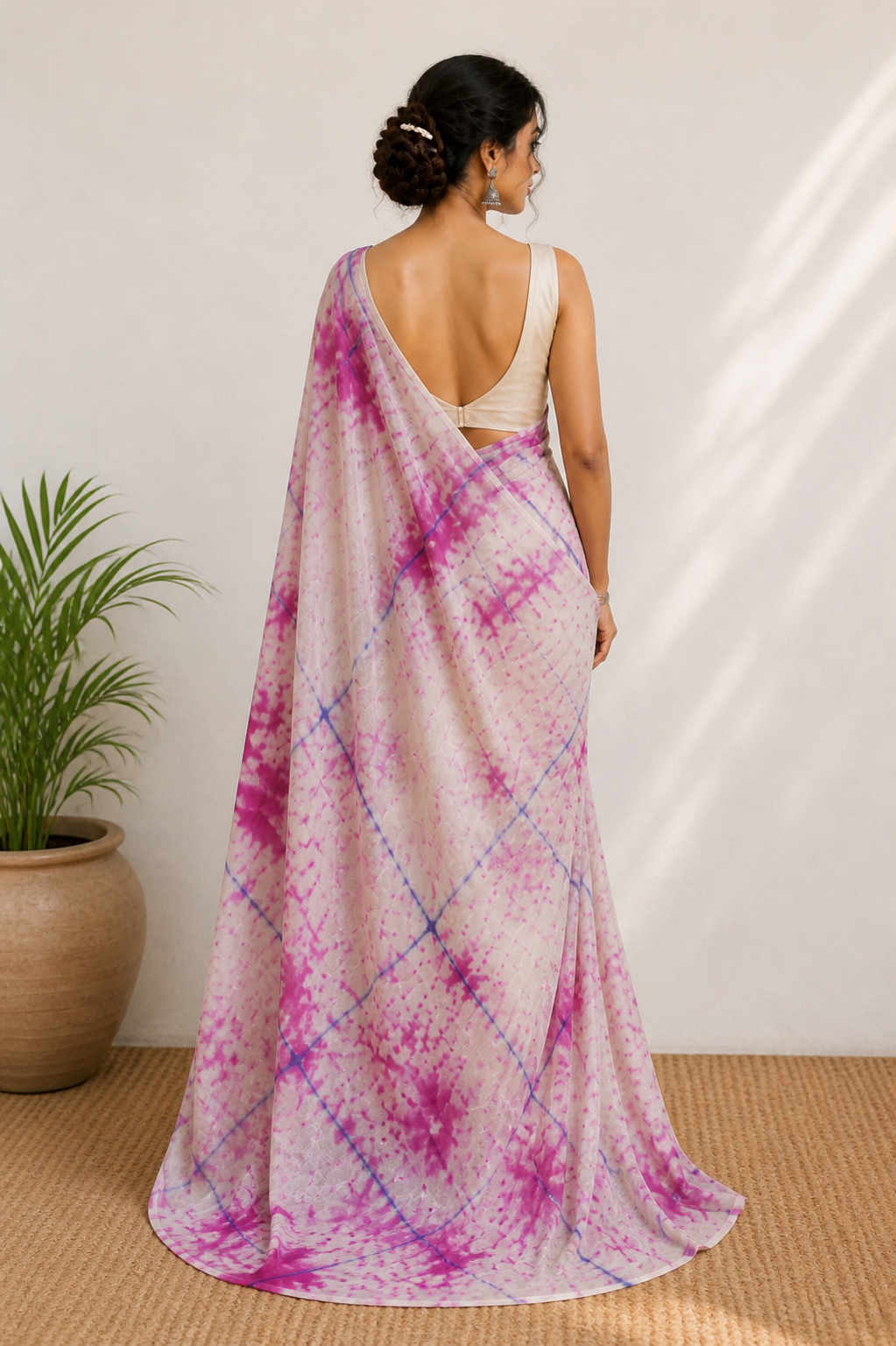 Multicolor Tie Dye Saree