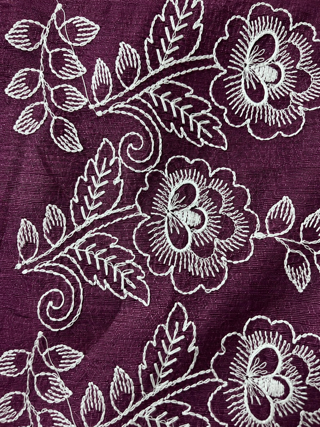 Embroidered Purple Saree With Blouse