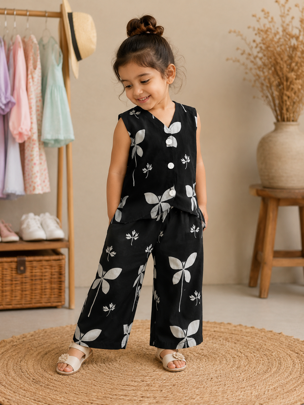 Black Bloom Co-ord Set