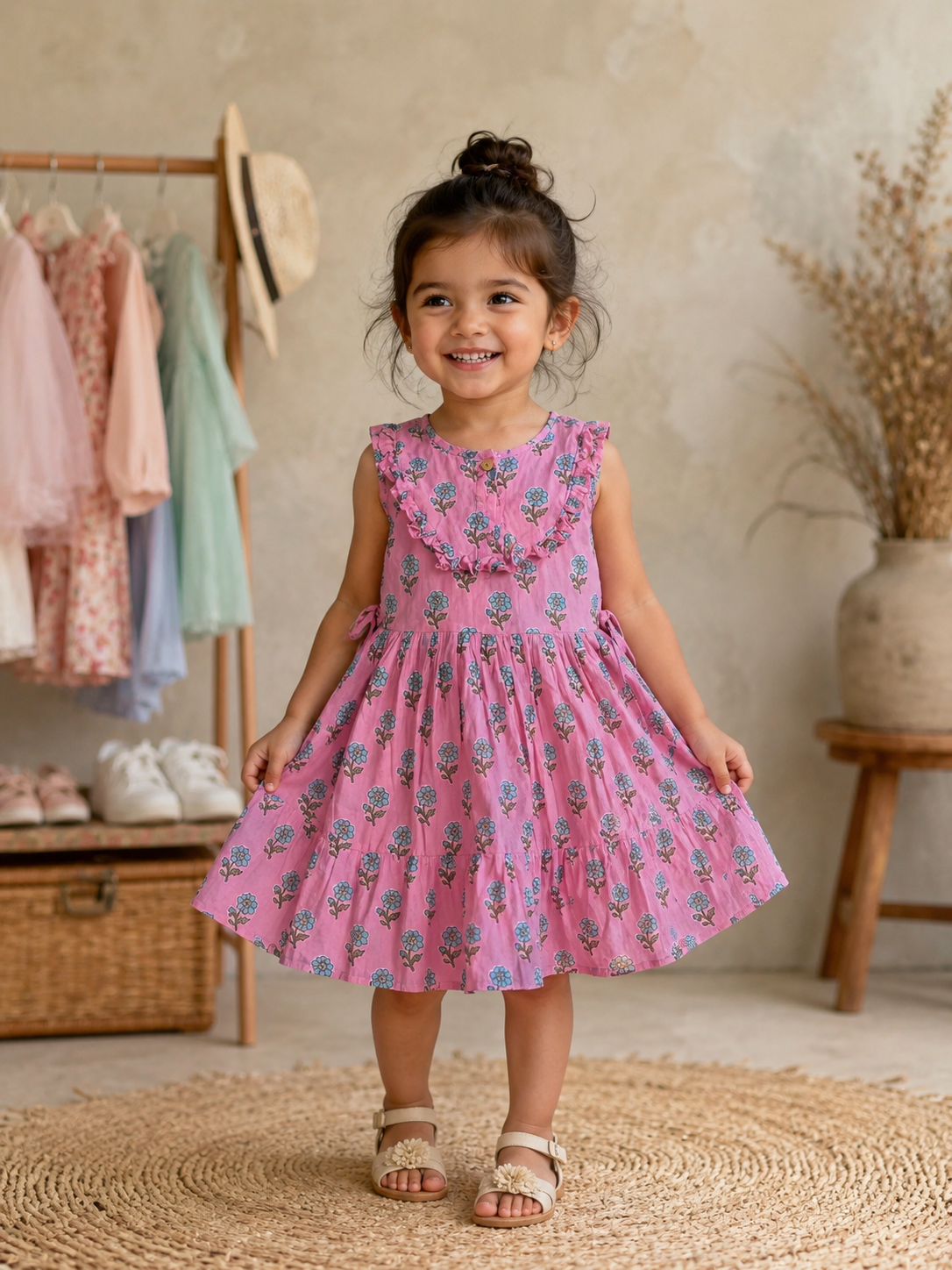 Pink Bloom Cotton Dress