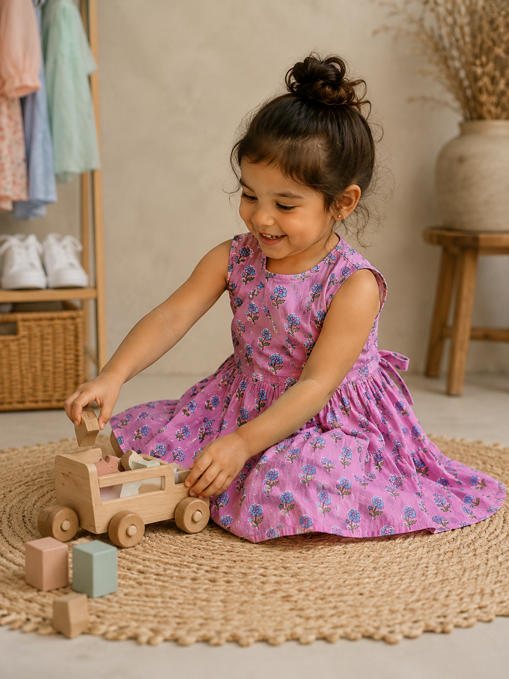 Pink Bloom Cotton Dress