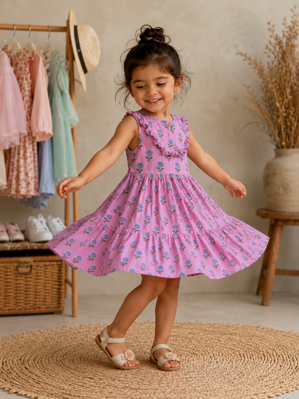 Pink Bloom Cotton Dress