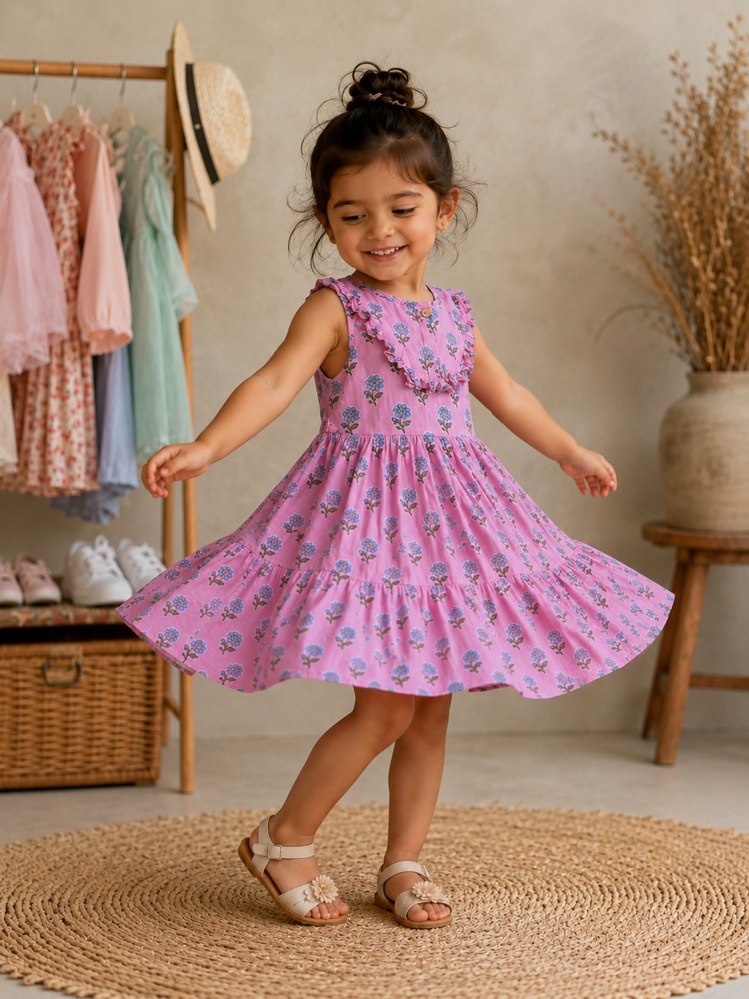 Pink Bloom Cotton Dress