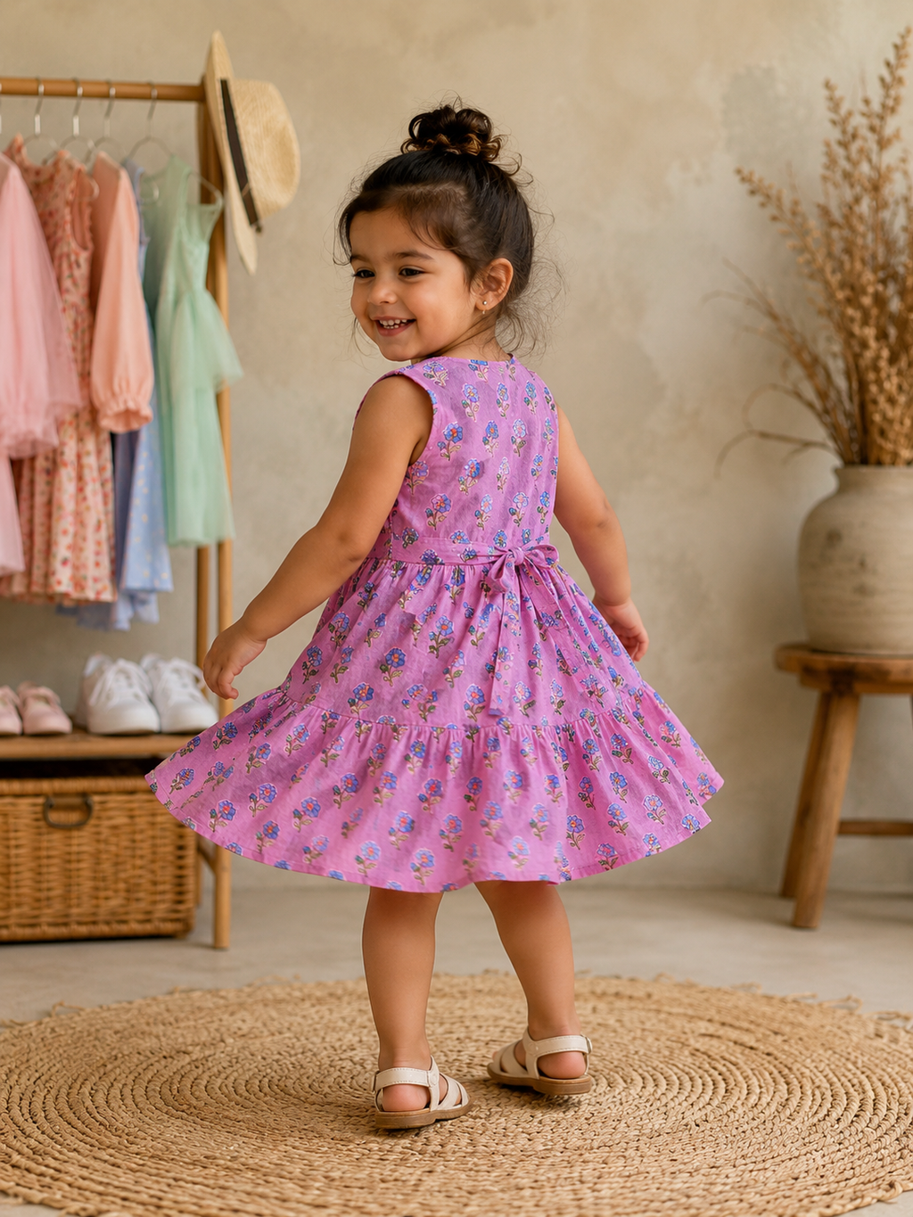 Pink Bloom Cotton Dress