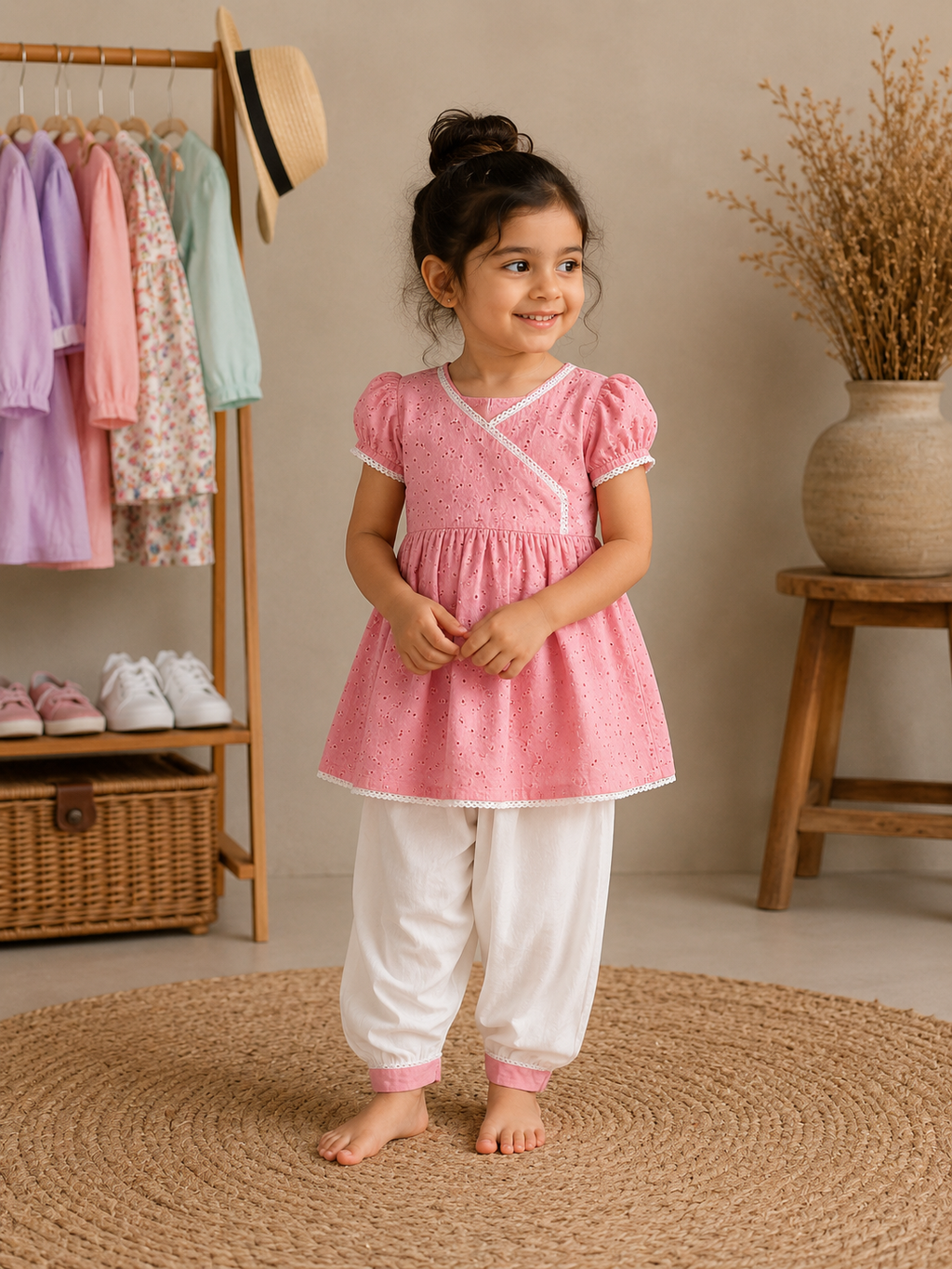 Pink Grace Kurta Dhoti Set