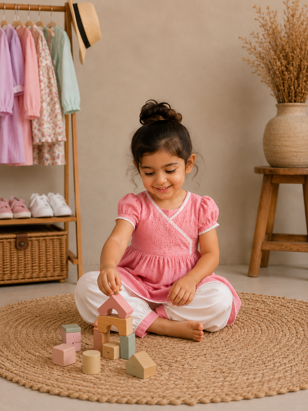 Pink Grace Kurta Dhoti Set