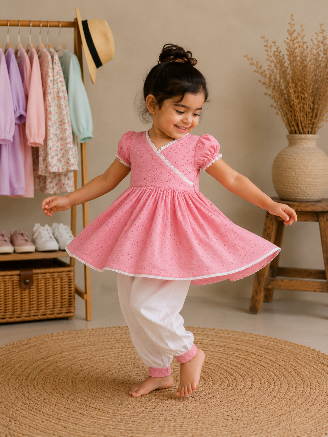 Pink Grace Kurta Dhoti Set