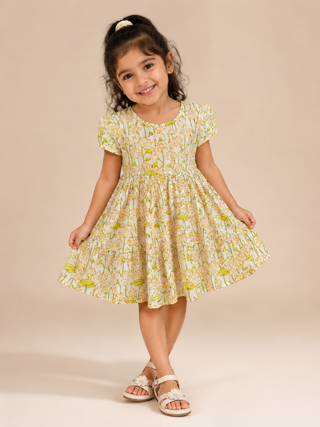 Yellow Blossom Cotton Dress