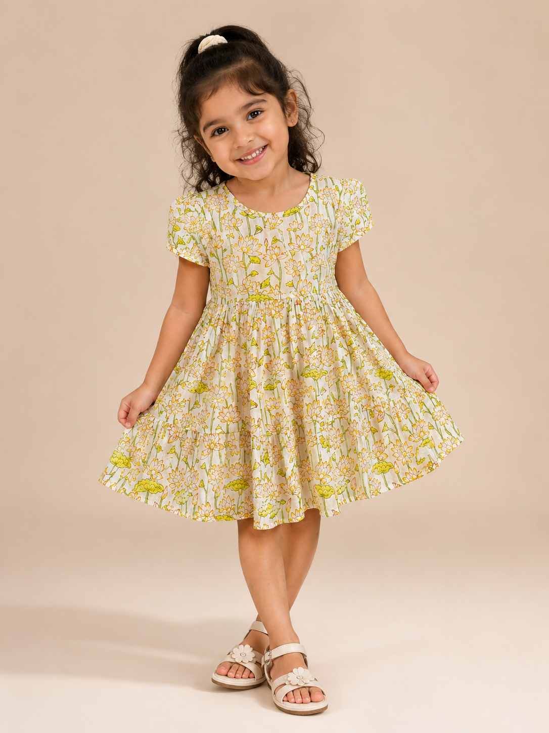 Yellow Blossom Cotton Dress