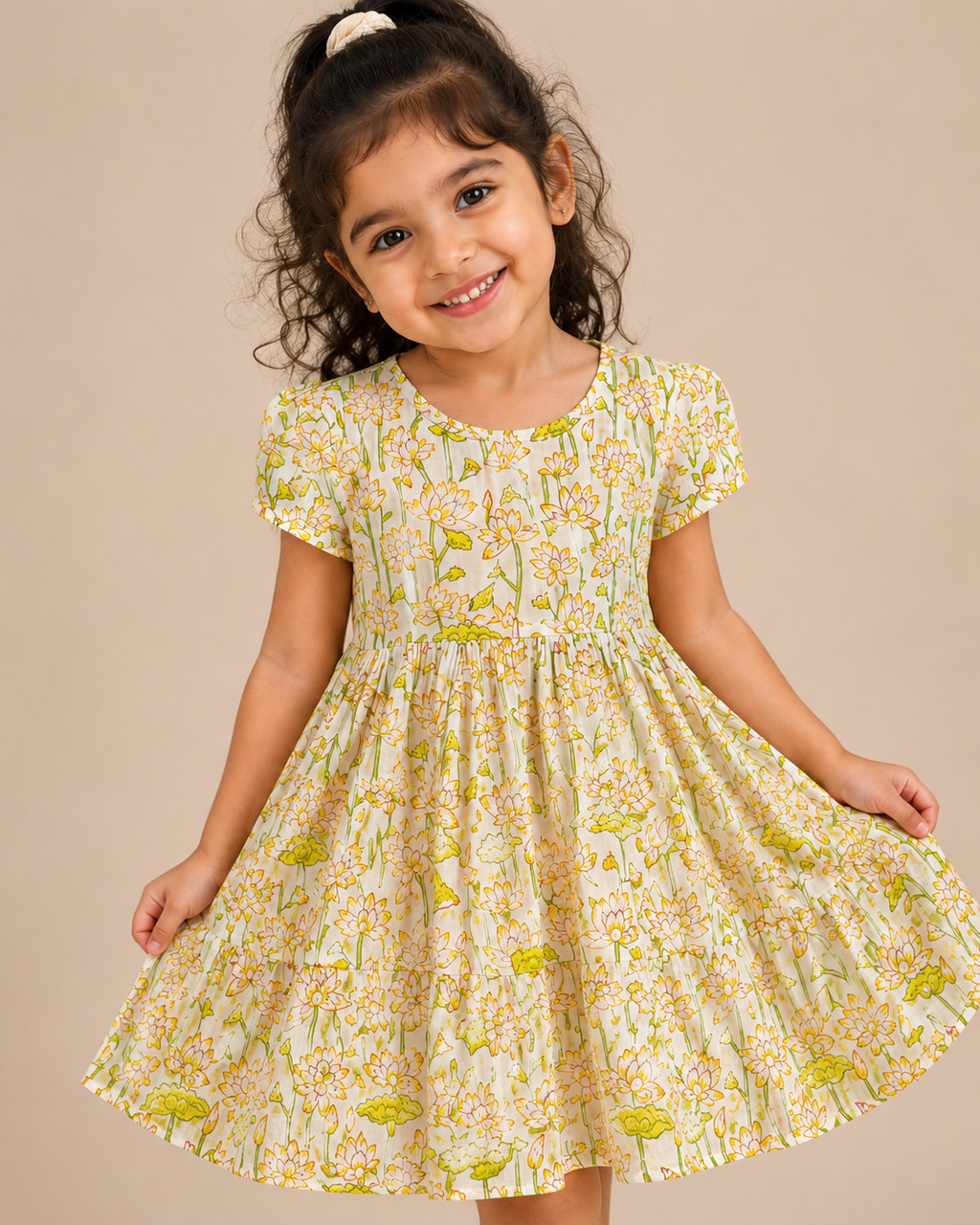 Yellow Blossom Cotton Dress