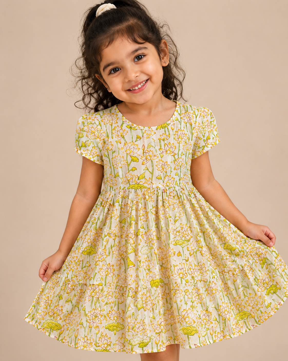 Yellow Blossom Cotton Dress