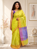 Self Woven Multicolor Saree With Blouse
