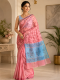 Self Woven Multicolor Saree With Blouse
